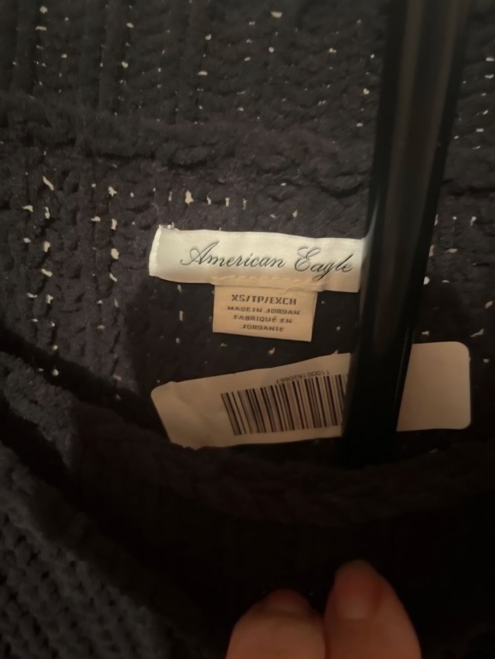 American Eagle Outfitters Black Chunky Crewneck Sweater - Picture 2 of 2